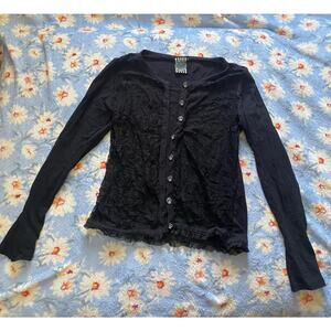 Too fast skull button sweater.